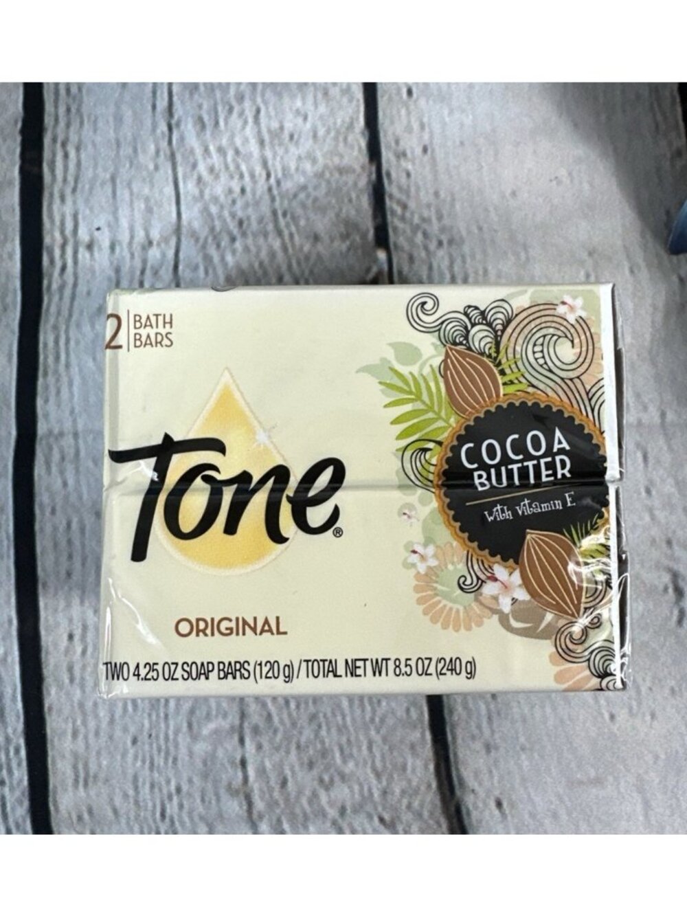 1- Tone Original Cocoa Butter With Vitamin E Bar Soap (1 Pack= 2 Bars) 4.25 Oz